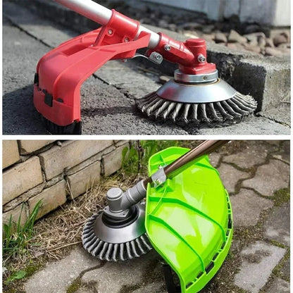 Universal Steel Wire Brush Trimmer Head - 6/8inch Garden Device for Grass & Lawn Maintenance