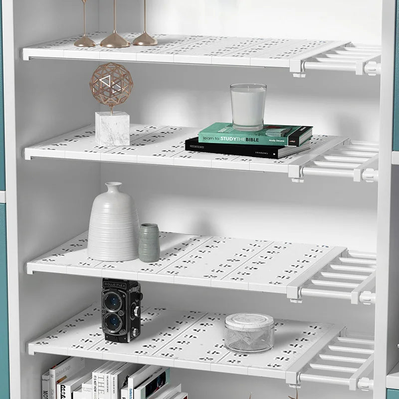 Wall-Mounted Flexible Shelves - Household Organizers for Closet, Bathroom & Kitchen Storage