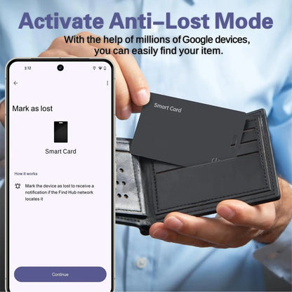Cordless Battery-Powered Android Item Locator 2026 – Smart Wallet Tracker Card IP68 Water-Resistant