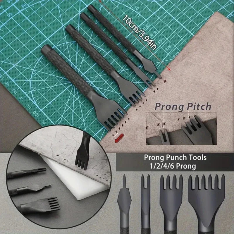 Leather Sewing Kit All In One Leather Craft Device Kit With Awl Needles And Thread DIY Gift Idea
