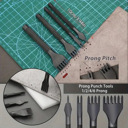 Leather Sewing Kit All In One Leather Craft Device Kit With Awl Needles And Thread DIY Gift Idea