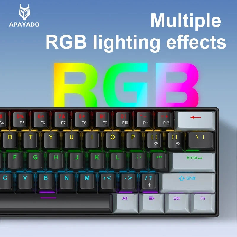 60 Percent Mechanical Mini Keyboard Wired RGB Travel-Friendly