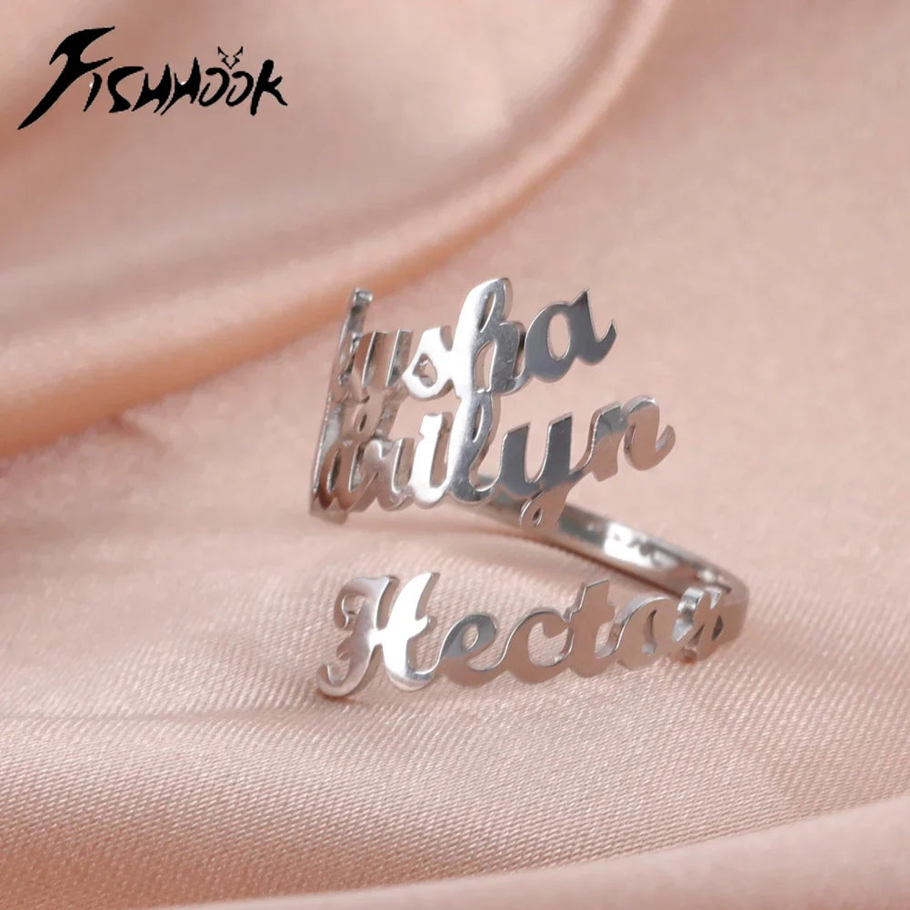 Name2026 Edition Ring Custom Double First Names Jewelry For Couples Personalized Gift TikTok Viral Fall
