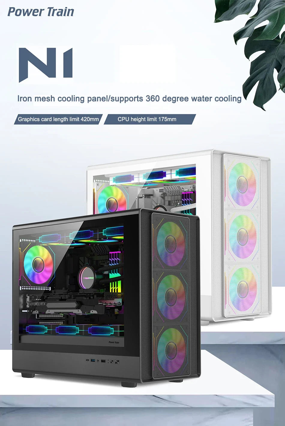 Vertical MicroATX Glass PC Case Supports 360mm Radiator