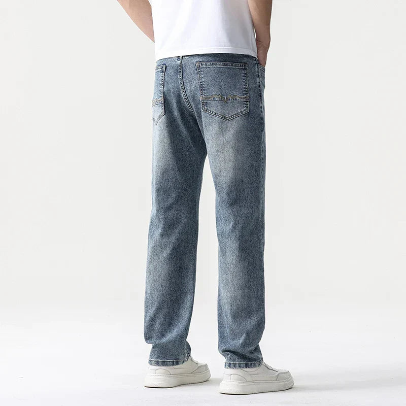 Men’s Oversized Wide Leg Jeans - Straight Lyocell, Casual