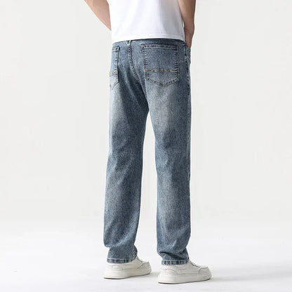 Men’s Oversized Wide Leg Jeans - Straight Lyocell, Casual