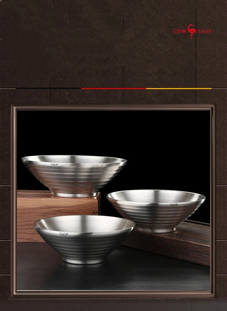 Steel Stainless Ramen Bowl 1.4L Insulating Christmas Gift