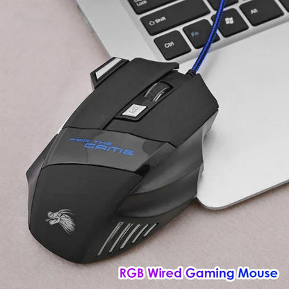 Usb Wired Gaming Mouse 7 Button Backlit Comfort-Grip Comfort