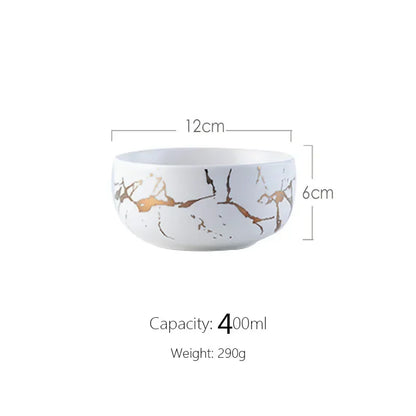Marble Ceramic Bowl Kit Scandinavian Tableware Minimalist