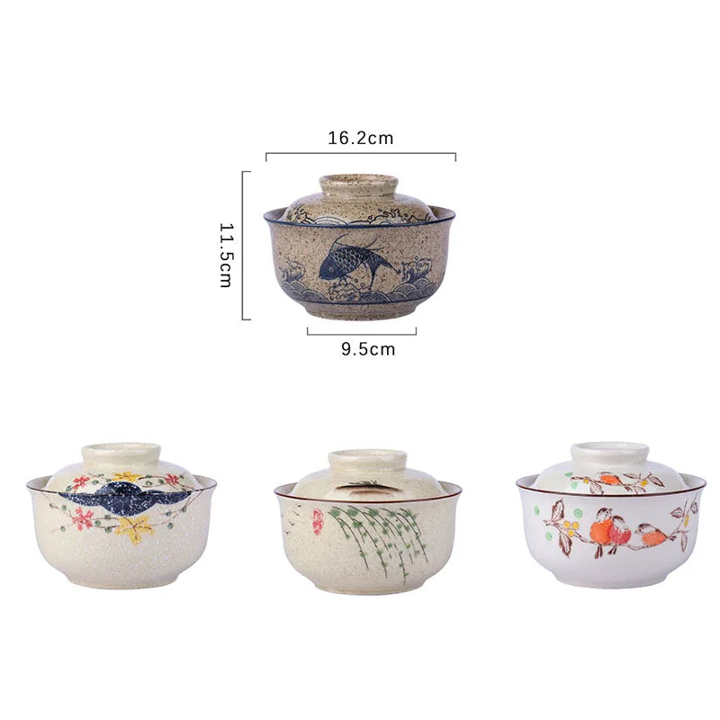 Ramen Instant Bowl With Lid Porcelain Large Capacity