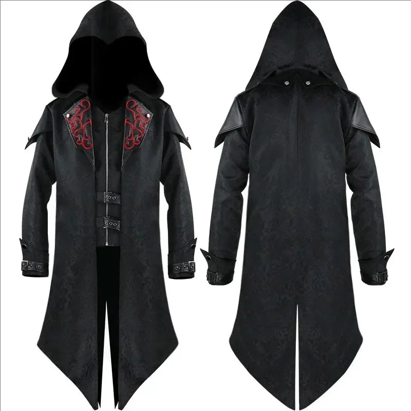 Medieval2025 Edition Assassin Hooded Jacket Costume Halloween