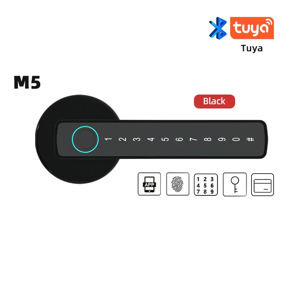 Smart Door Lock Fingerprint Bluetooth Tuya Digital Electronic Lock Smart Household 2025 Keyless Multi Access