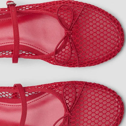 Women’s Breathable Ballet Flats - Mary Jane, Mesh, Summer