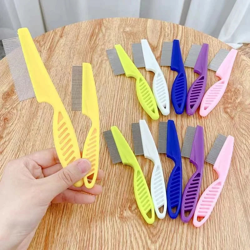 Stainless Steel Pet Grooming Comb - Flea & Shedding Brush for Cats & Dogs, Massage Device