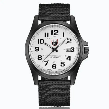 Watch Nylon Strap Quartz Military Style Sturdy