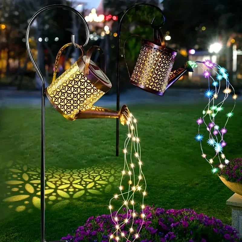 Solar Watering Can Light Retro Metal Hanging Lantern Outdoor Garden Decor Summer 2025 Water-Resistant Whimsical