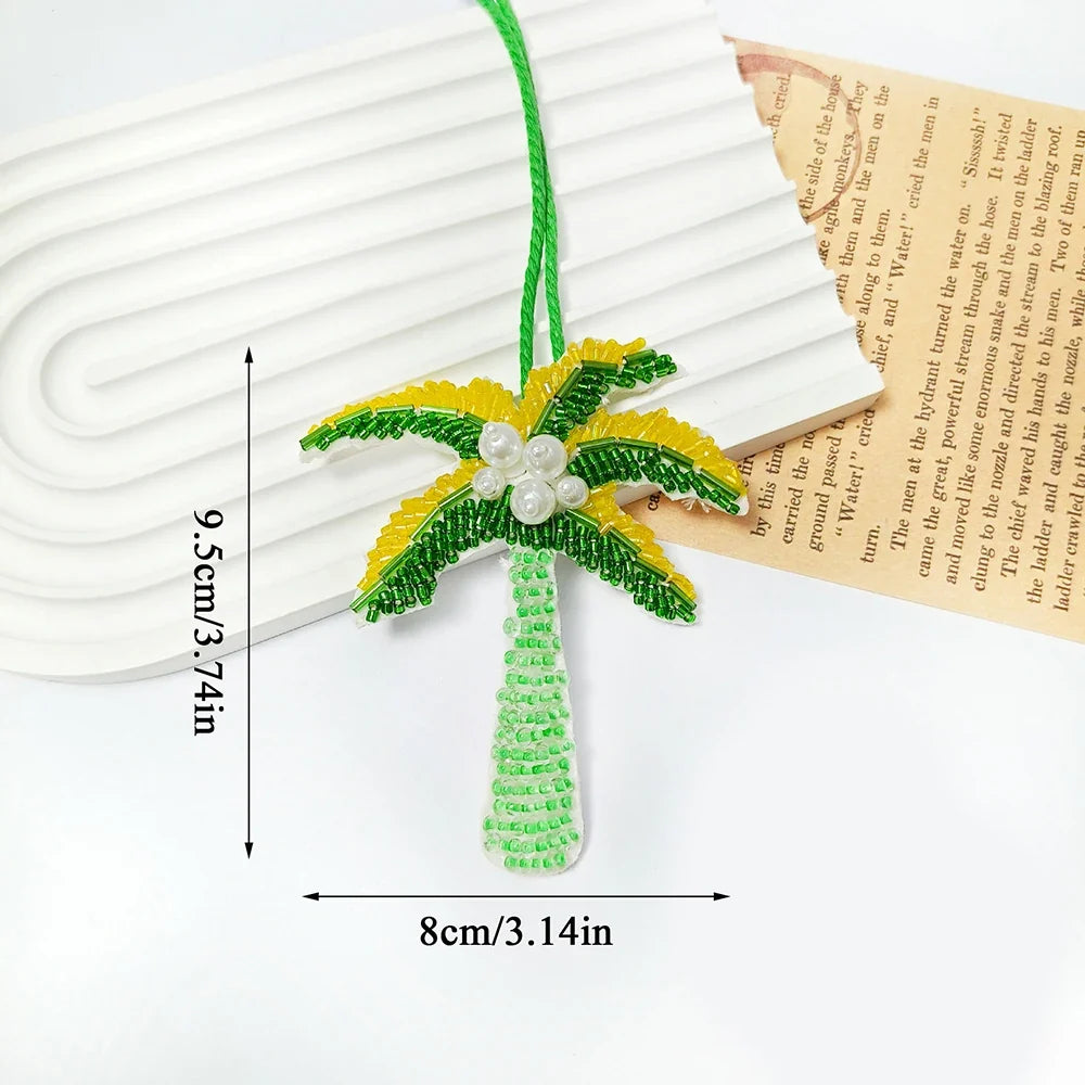 Tree Coconut Sequin Patch Keyring Bag Pendant Handmade