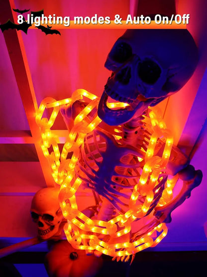 Solar Battery Halloween Chain Lights Water-Resistant 8 Modes