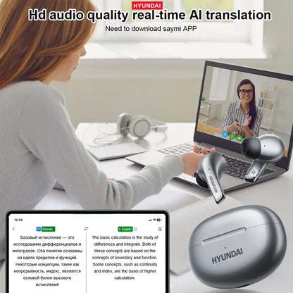 Bluetooth Earbuds AI Translator True Cordless With Mic