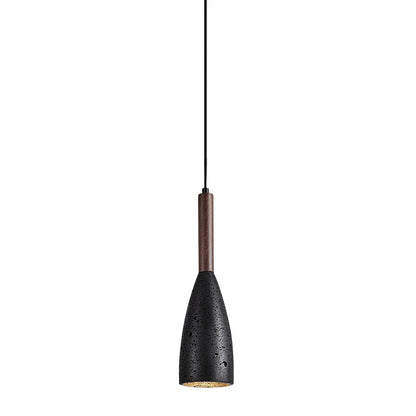Japanese Japandi Pendant Light Wood And Travertine Bedside Lamp