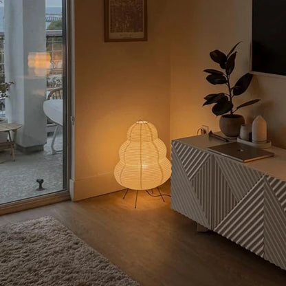 Rice LED Paper Lamp Tricolor Dimming Japanese Style