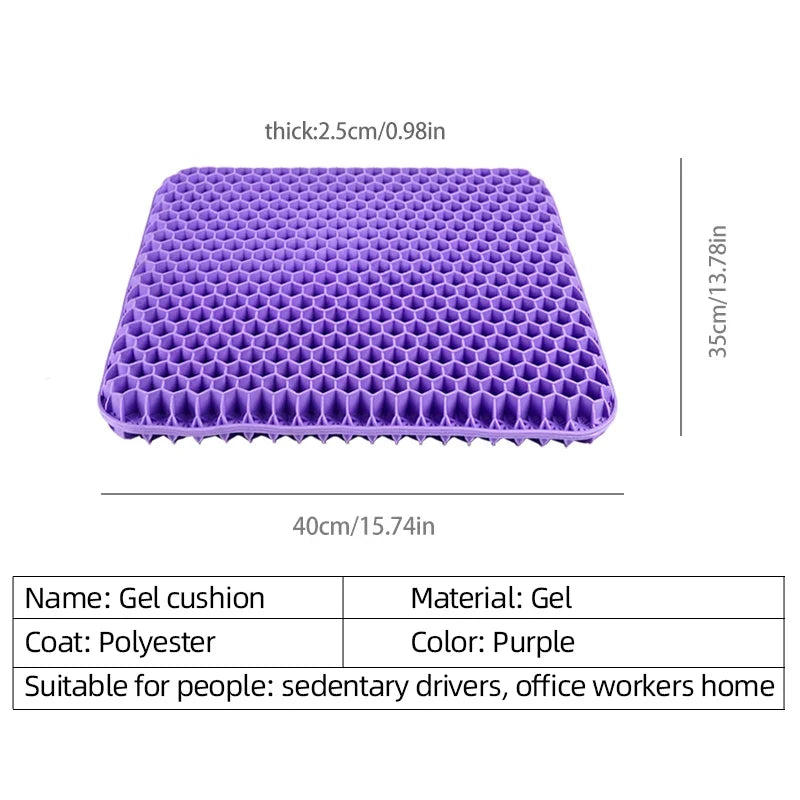 Seat Gel Cushion Breathable Honeycomb Design for Office Chair Car Seat Summer 2026 Back Tailbone Pain Relief