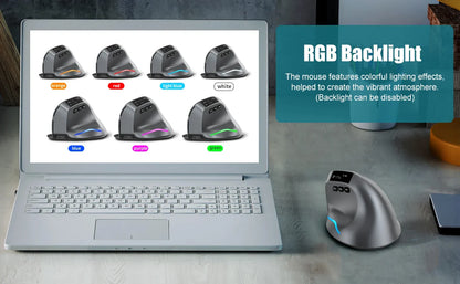 Bluetooth Vertical Comfort-Grip Mouse With OLED Screen