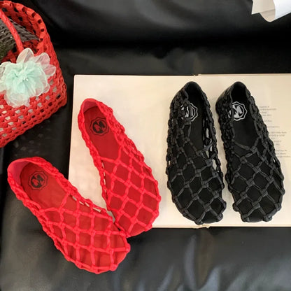 Women’s Breathable Ballet Flats - Mesh Weave, Summer