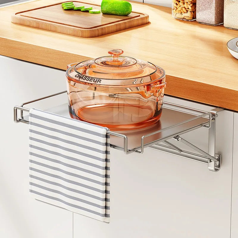 Countertop Foldable Shelf Stainless Steel Wall Mounted Rack Compact Space Living Fall 2025 Space Saving