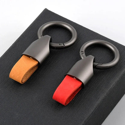Cowhide Leather Keychain Carabiner Ring Regular Carry