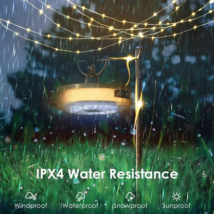 USB Battery-Powered Travel-Friendly Atmosphere Lantern Garden Tent Decor 2026 – 2-in-1 LED Reel Camping String Light