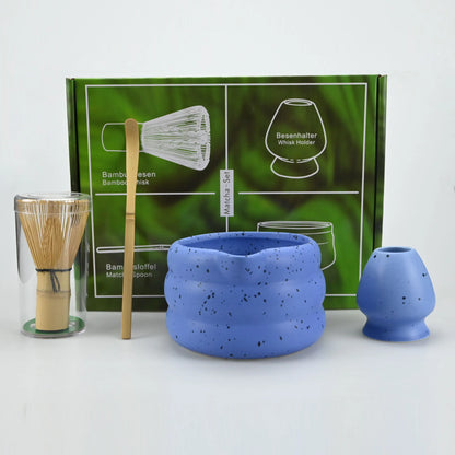 Matcha Kit Porcelain Bowl Whisk Spoon Stand Gift Japanese