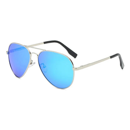 Timeless Big Pilot Sunglasses for Men - Deluxe Metal Black Aviation Shades UV400
