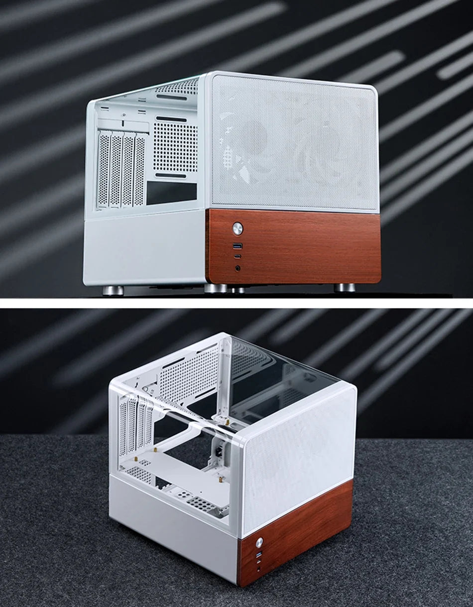 Mini ITX MicroATX PC Case Sea View Glass Travel-Friendly Gaming