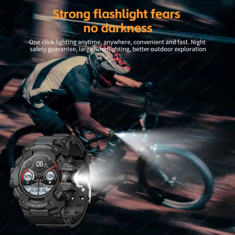 Smart Watch Rugged Outdoor Edition Fall 2025 Bluetooth Calls Water-Resistant IP68 Compass Flashlight SOS 1.39 Inch Display