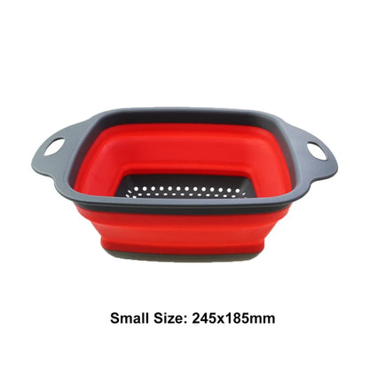 Silicone2026 Edition Folding Drain Basket 2-In-1 Collapsible Colander For Fruits And Vegetables Space-Saving Kitchen Device Fall