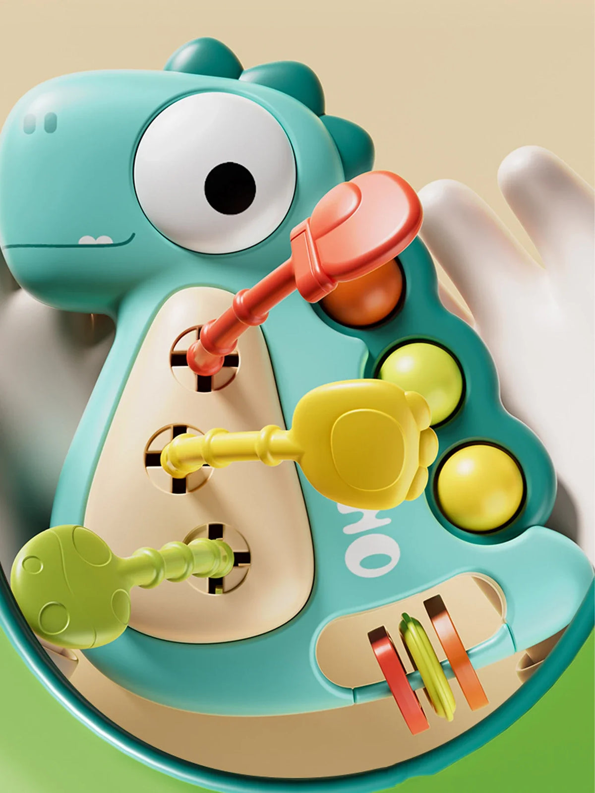 Dinosaur Montessori Pull Toy Newborn Sensory Toys Teether
