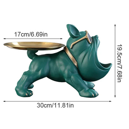 Dog Statue 30cm Bulldog Figurine Storage Box Resin Household Decor Fall 2025 Organizer Gift Idea