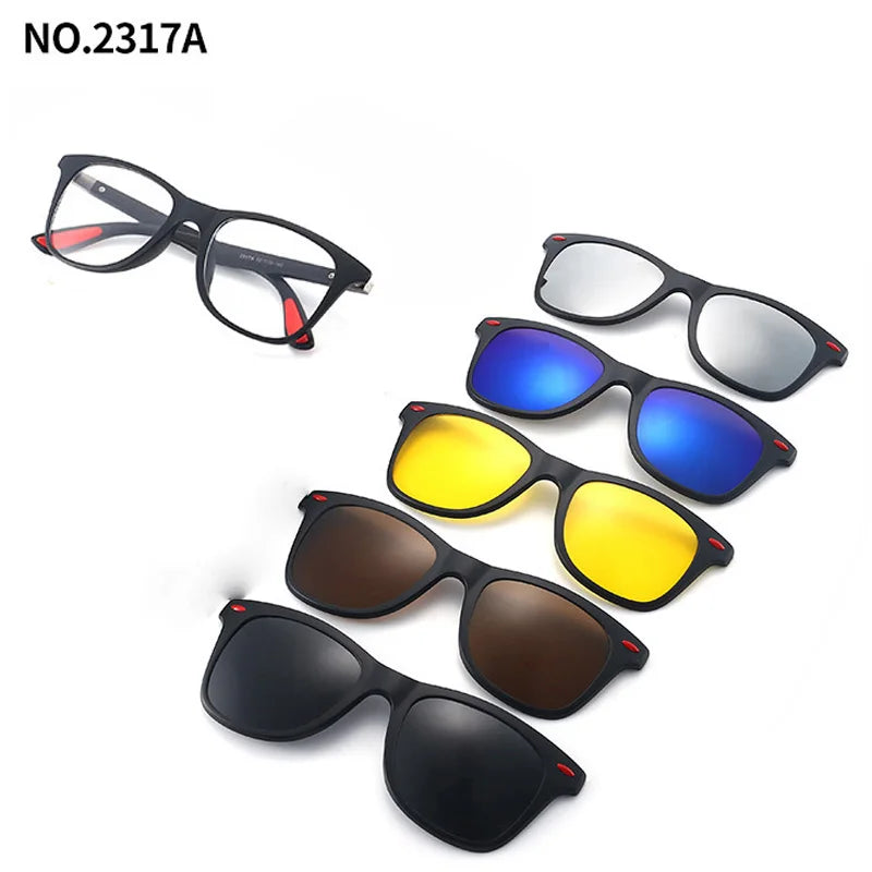 Magnetic Clip Sunglasses Interchangeable Lens Kit 5 Lenses Polarized Prescription Ready Summer 2026 Gift