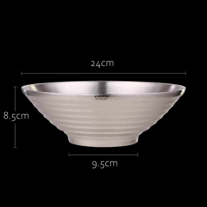Steel Stainless Ramen Bowl 1.4L Insulating Christmas Gift