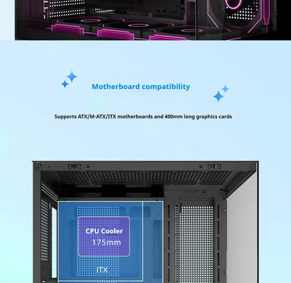 PC Gaming Case Dreamland Pro ATX Dual Glass 360mm Chassis