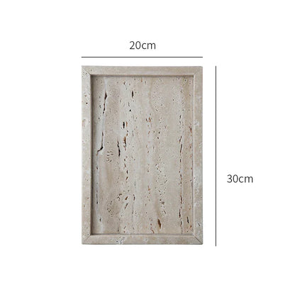 Tray Vanity Travertine Stone Minimalist Marble Style Tray Beige Organizer Fall 2025 Coffee Table Decor Gift