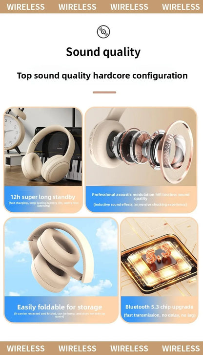 Cordless Bluetooth Headphones Over Ear Noise Cancelling
