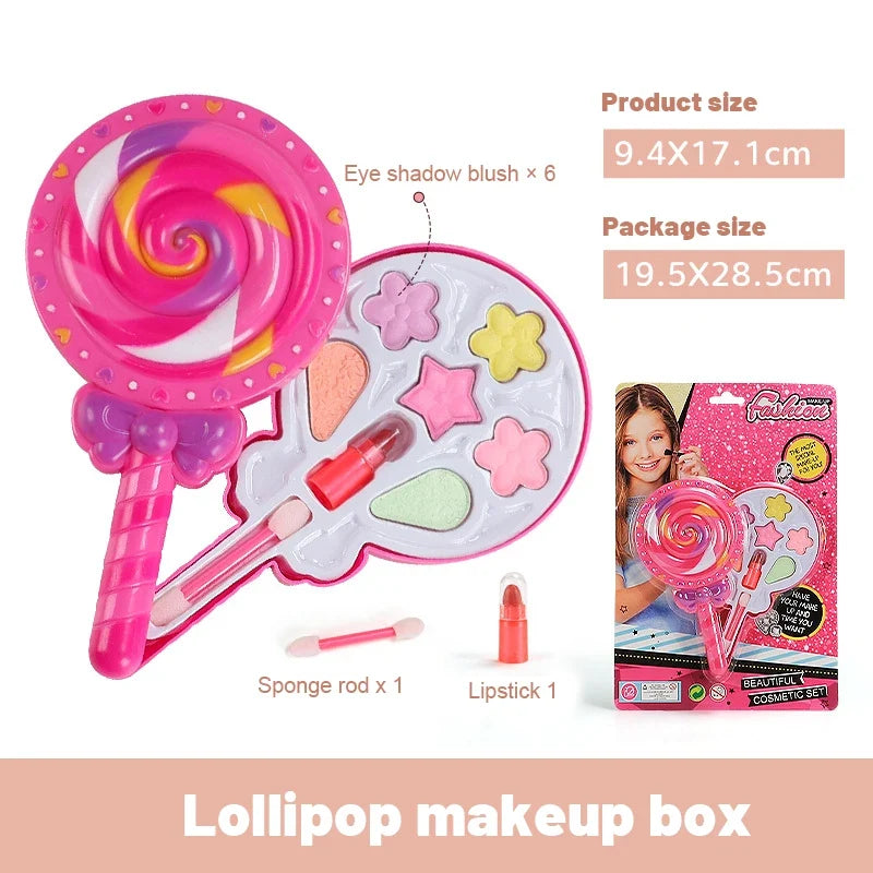 Princess Makeup Toy Kit for Kids - Pretend Play Cosmetics with Lipstick & Eyeshadow for Parties