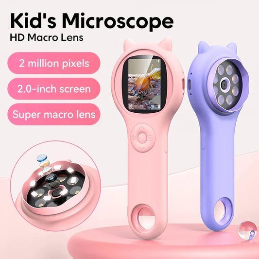 Kids Microscope 500X With Photo Video Capture Hand-Held STEM Educational Toy Fall 2025 Gift