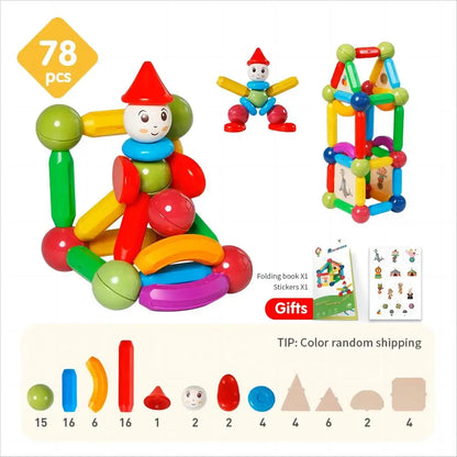 Magnetic Building Blocks Kit - Kids Educational Toy with Magic Magnet Sticks & Balls for Creative Play, Ideal Gift for Boys and Girls