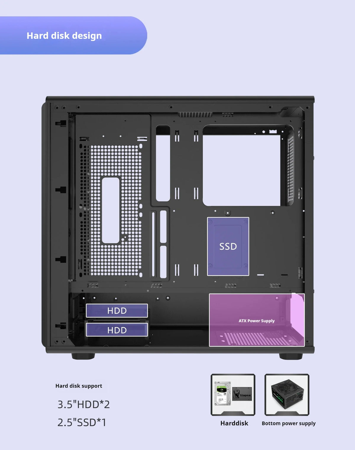 Case PC Glass Side ATX M ATX ITX Support 360mm Radiator