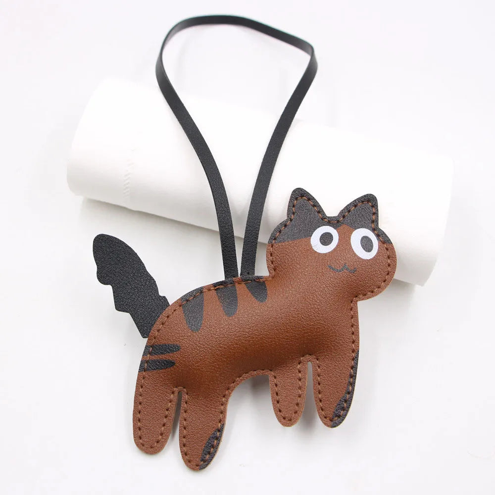 Keychain Bear PU Leather Mini Bag Charm Cute Gift Accessory