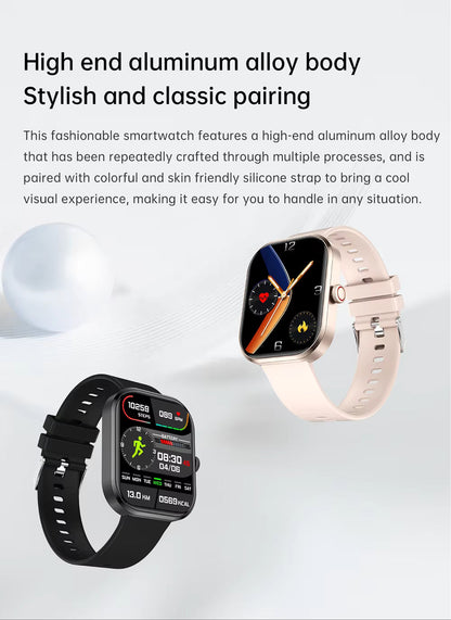 Health 2025 Smartwatch BP+ECG+HRV+BG Monitor with SpO2, Heart Rate, Sleep & Fitness Tracking