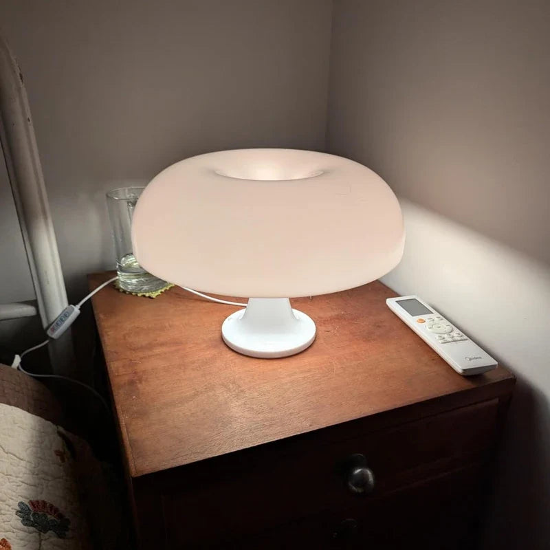 LED Japandi Mushroom Table Lamp Ivory Minimalist Bedside Lighting
